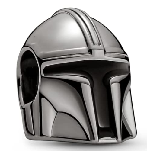 Boba Fett Helmet Jedi Star Wars Charm 925 Silver Compatible with Pandora Charms silver chain Bracelet Trollbeads Chamilia and Biagi.