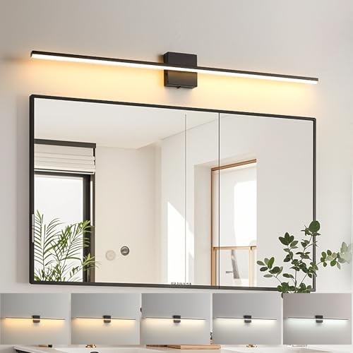 Image of Modern Bathroom Vanity Light 40 Inch, 23W Black Bathroom Light Fixture Over Mirror, Dimmable 5CCT LED Wall Sconce Lighting for Restroom Mirro