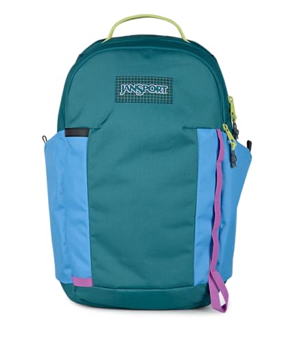 Image of JanSport 26L All Around Pack - 15 inch Laptop Sleeve, Emerald Pool | Versatile Rucksack w /Hydration Sleeve, Reflective Accents & Safety Whistle