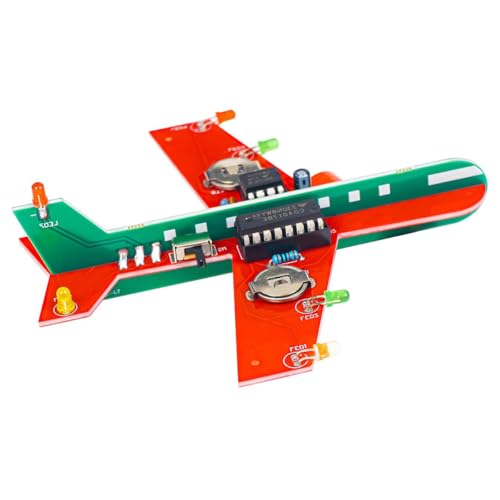 Sarini Kit de fabricación de circuitos de Flash electrónico de avión pequeño, Tablero de Entrenamiento de Soldadura, Proyecto de Soldadura de avión, Kit de ensamblaje electrónico, Herramientas