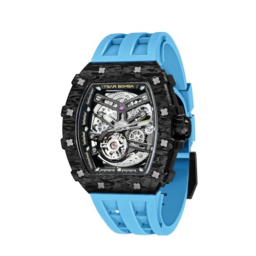 Image of TSAR BOMBA Mens Luxury Watch Automatic Watches for Men 50M Waterproof Japanese Mechanical Movement Tonneau Stainless Steel Case Sapphire Glass Big Face Cool Unique Fashion Gift Men