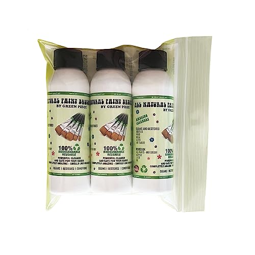 Image of Green Piece Paint Brush Cleaner (Pack of 3 - 4 Oz Each, Travel Size) Made in USA