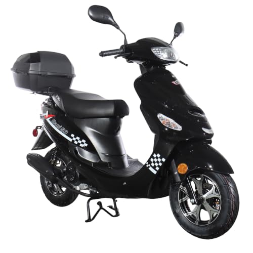 X-PRO 50cc Adult Moped Gas Moped Motorcycle 50cc with 10' Aluminum Wheels, Electric/Kick Start...