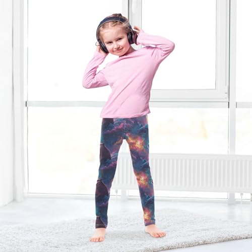 Boccsty Space Stars Galaxy Capybara Girls Leggings Kids Yoga Pants Dance Active Tights 4T4