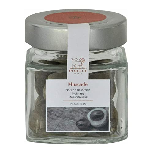 Glas mit Muskatnuss, zum Reiben oder für Peugeot Muskatmühlen - 50g