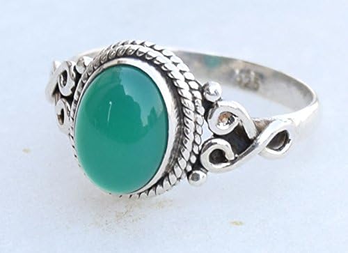 Avicrafts Green Onyx Stone Ring 925 Sterling Silver Statement Ring For Women Handmade Gemstone Christmas Jewellery Gift For Her - Image 2