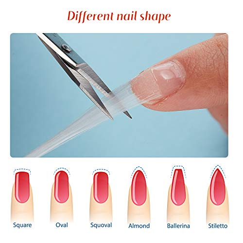Blulu 100 Pcs Fiber Nail Kit Nail Fiberglass Extension Set for Quick Shaping Material Fake Tips Manicure Salon Tool