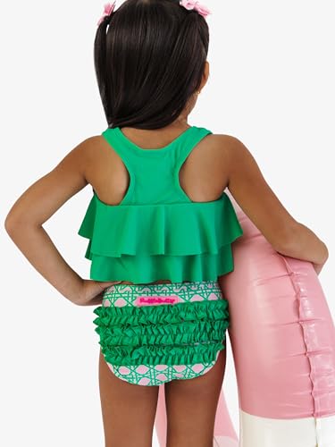 Image of RuffleButts Girls UPF50+ Sun Protection Flounce Bikini Two Piece Swimsuit