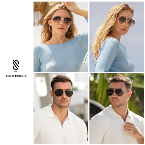 SOJOS Large Oversized Aviator Sunglasses for Women Men, Classic Trendy UV400 Womens Mens Aviators SJ12203