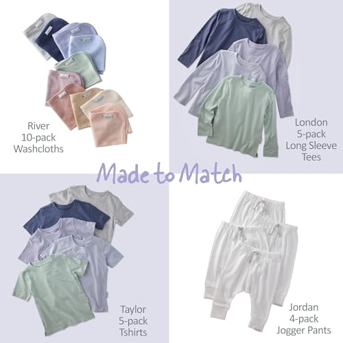 Image of Butterblu Taylor 5-Pack Toddler Short Sleeve T-Shirts 100% Organic Cotton for Toddler Boys and Girls​