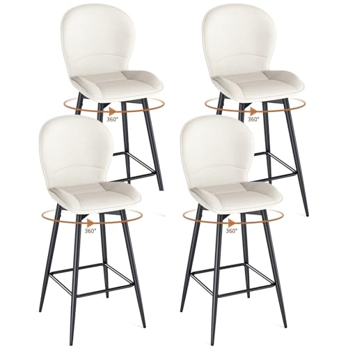 LEWE Juego de 4 Taburetes Altos de Bar