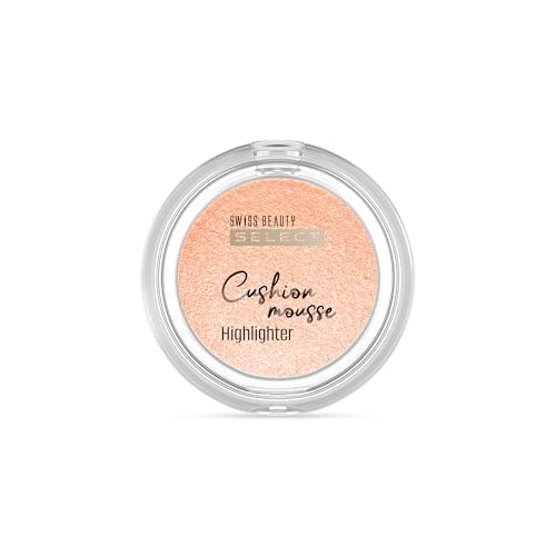 Swiss Beauty Select Cushion Mousse Highlighter| Lit-From-Within Finish | Glowy & Dewy Skin | Enriched With Nourishing Macadamia Oil | Four Gorgeous Shades | Shade-3. Champagne Gleam, 10g