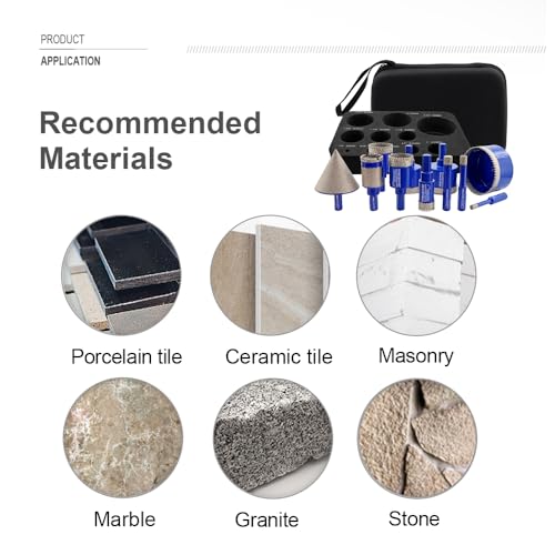 Kit de brocas de diamante para porcelana y mármol miniatura 3