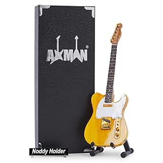 AXMAN Noddy Holder Miniature Guitar Replica – Cadeaux de Musique – Échelle 1/4 ornementale Faite à la Main – Boîte d’Affichage - Les Beatles, Paul McCartney, John Lennon, RIngo Starr, George Harrison