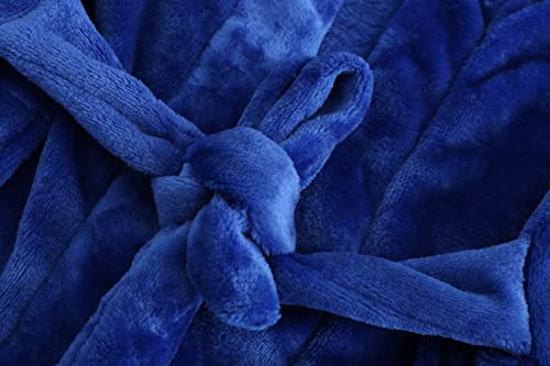 Image of Girls Fleece Robe Boys Hooded Bathrobe Soft Flannel Robe For Kids