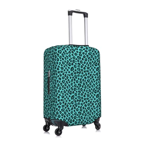 Cute Turquoise Leopard Print Elastic Washable Baggage Protector Universal Suitcase Cover Travel Luggage Cover3