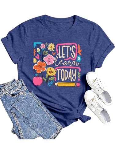 Teacher Shirts Women First Day Back School Kindness Short Sleeve Tee Tops
