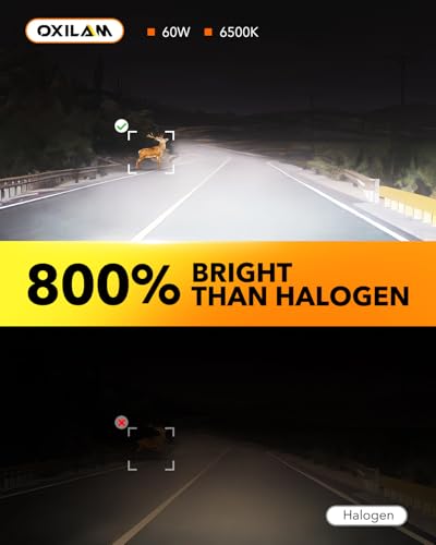 Image of OXILAM H11 /H9 /H8 and 9005 /HB3 Light Bulbs Combo, 58,000LM Wider Driving Vision, 1:1 Design 9005 H11 LED lights, True Plug & Play, Pack of 4