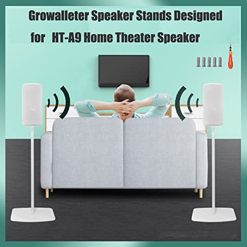 Growalleter Suporte de Alto-Falante para Sony HT-A9, 2 Unidades com Gerenciamento de Cabos, Branco