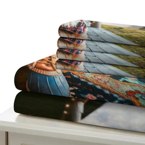 Parure de lit microfibre douce et résistante pour lit 2 personnes