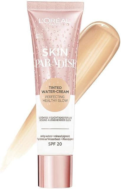 L'Oreal Paris Skin Paradise Tinted Moisturiser, Up to 24h hydration, SPF20, 01 Light, 0.039 kg