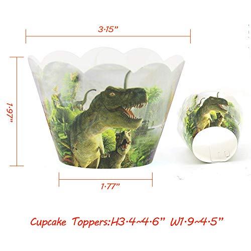 Dinosaur Cupcake Toppers And Dinosaur Cupcake Wrappers 48 Pcs Dinosaur Party Decorations Birthday Party Supplies For Boys Dino Cupcake Topper #TOP1