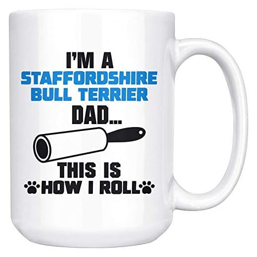 Rolig Staffordshire bullterrier gåvor staffy staffie staffie mugg kaffekopp hund pappa ägare älskare pappa födelsedagspresent idé E-99A