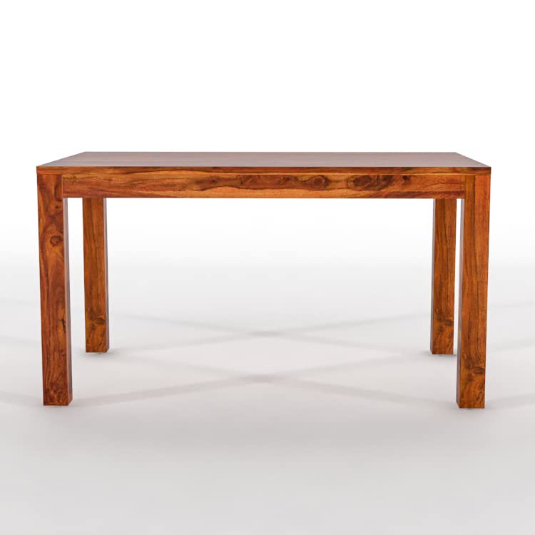 Image of Wooden Dining Set 6 Seater Dining Table with 4 Chairs & 1 Bench | Wooden Dining Table for Home Furniture in Natural Teak Finish (6 Chairs- Honey Finish)