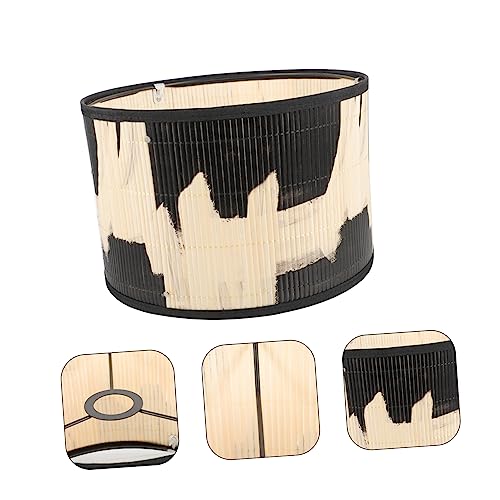 Image of Bamboo Drum Lamp Shade Decorative Printed Lamp for Pendant Light for Restaurant Lighting and Home Decor Stylish Accent