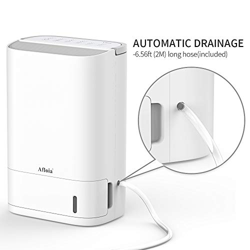 Afloia Dehumidifier for Medium/Large Rooms and Basements, Washable Filter & Continuous Drain Hose, Quiet & Efficient Intelligent Humidity Control