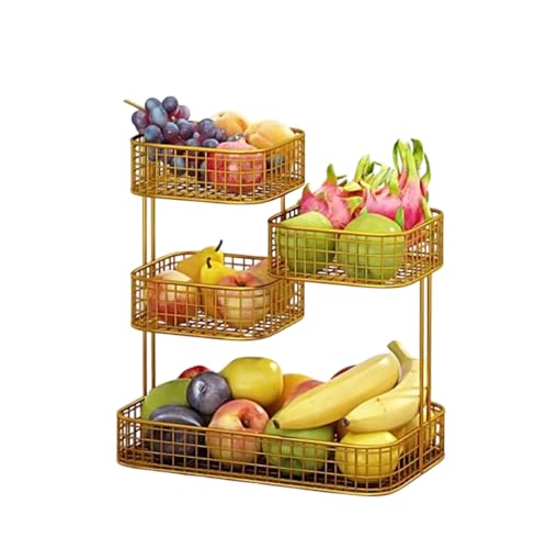 4 Tier Fruit Basket Bowl for Kitchen Counter | Countertop Storage...