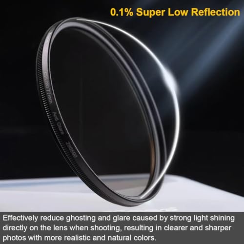 Kase 82mm CPL III Circular Polarizer Filter with Ultra-Low Reflectivity 0.1%, HD 28 Multi-Coated Optical Glass Ultra-Slim Polarizing Camera Lens Filter