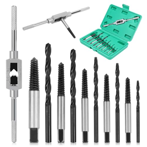 Niuny - Niuny Schraubenausdreher Set 11tlg Linksausdreher Inkl Windeisen Schraubenlöser M3-M12 Schrauben Entferner Werkzeug Screw Extractor mit Aufbewahrungsbox zum Entfernen Beschädigter Schrauben