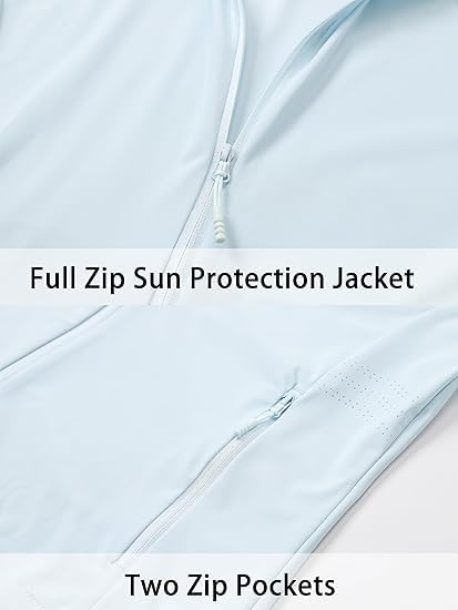 Cromoncent Girls Lightweight Jacket Long Sleeve Zip Up Athletic Hoodie UPF50+ Sun Protection Cooling4