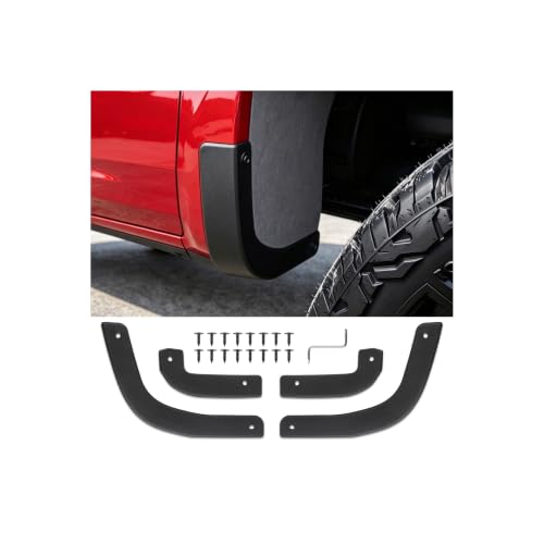 Image of Sunsdrew Mud Flap Delete for 2019-2026 Chevy Silverado 1500 - Direct Fit No Drill Mud Guards Delete - Silverado 1500 Exterior Upgrade Accessories - 4pcs Black