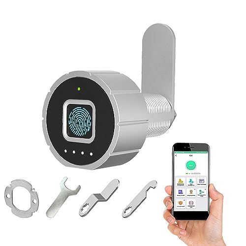 Fingerprint Drawer Lock eLinkSmart Phone App Biometric Cabinet Lock 30MM (27MM) with 3 Sizes Tubular Cam Support 20 Fingerprints 1000+ App Users Privacy for Home Office Mailbox