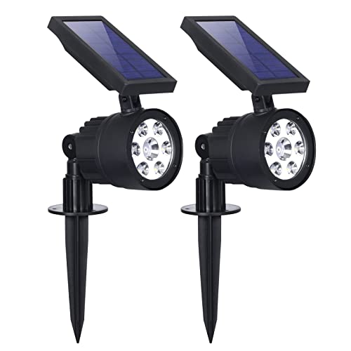 Westinghouse 2-In-1 Solar Spot Lights Outdoor, Auto On/Off Decorative Solar Landscape Spotlights, Weather Resistant Wall Lights For Pool Yard Porch Garden Driveway Walkway, 2 Pack, White Light #TOP4