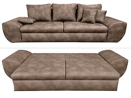 Vintage Big Sofa mit Schlaffunktion und Bettkasten, XXL Trend Couch,...