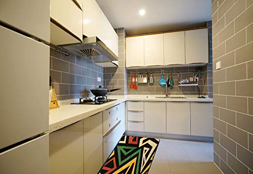 Alfombrillas de cocina antifatiga que alivian tus piernas con diseño africano grunge 4