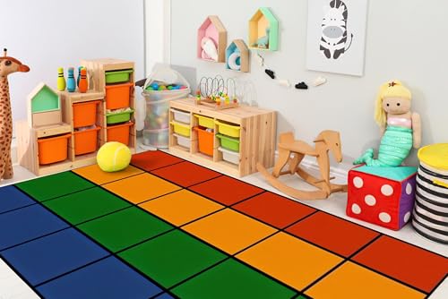 OPAMAN Large Rainbow Classroom Rug