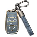 COZLA for Dodge Key Fob Cover with Keychain TPU Car Key Case Holder 360 Degree Protection Compatible