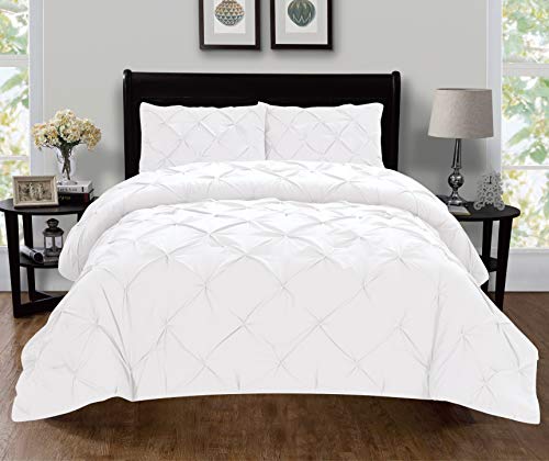 Parure de lit 1500 fils double blanc housse couette nervures - 2