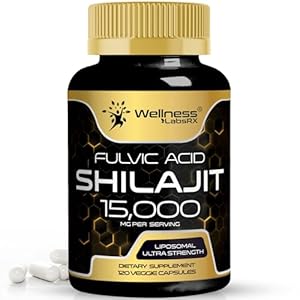 Shilajit Pure Himalayan Organic Capsules 120 Count – 15,000mg – Shilajit Supplement, Shilajit for Men & Women with Naturally Occuring Fulvic Acid – Himalayan Shilajit Capsules Dietary Supplement