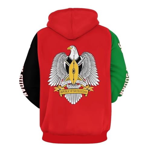 Sweat à capuche homme imprimé drapeau graphique pull hiver chaud - 2