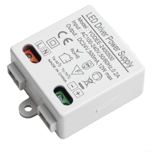 AC to DC 24V 12W LED Driver For Power Supply for LED Strip Lights, Displays, and More, Overload and Short Circuit Protection