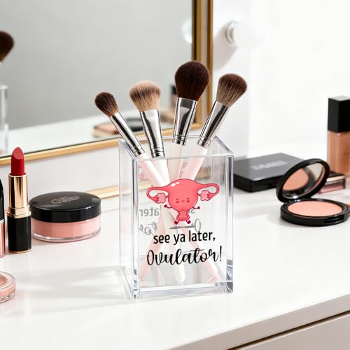 Image of See Ya Later Ovulator Pen Holder Cosmetic Organizer, Funny Hysterectomy Pen Pencil Holders for Desk, Labor And Delivery Gifts Desk Accessories, OB GYN Organizer for Obstetrics Nurse Doctor