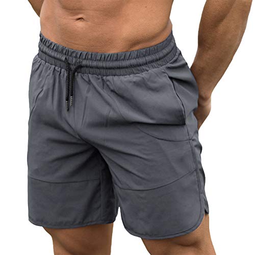 Ajcoflt Calções desportivos masculinos com cordão na cintura e bolsos laterais respiráveis Shorts de