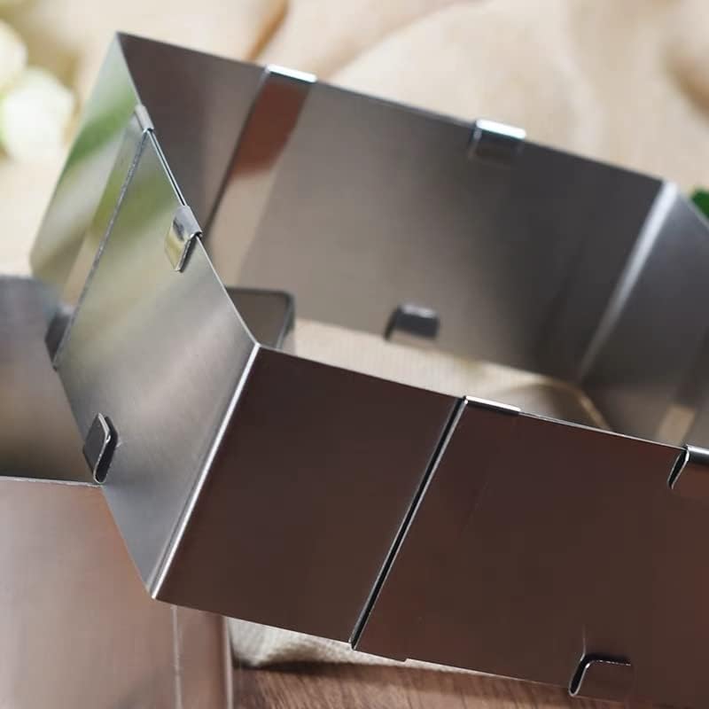 Miniatura 6 de Utoolmart Molde para pastel ajustable para moldes de 6 a 11 pulgadas de acero inoxidable cuadrado para mousse, molde para hornear, herramienta de