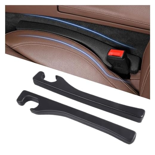 Hiseanllo Car Seat Gap Filler 2 Pack, Universal Fit PU Leather Car Seat Gap Plug to Fill The Gap Between Seat and Console, Car Seat Crevice Blocker Stop Things from Dropping