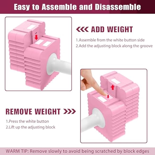 Adjustable Weight Dumbbells Set of 2, 3.4lb/5.7lb/8lb/10.3lb/12.6lb Each Hand Weight Sets for Women/Men, Adjustable Dumbbells Set for Home Gym Fitness Workout Strength Training